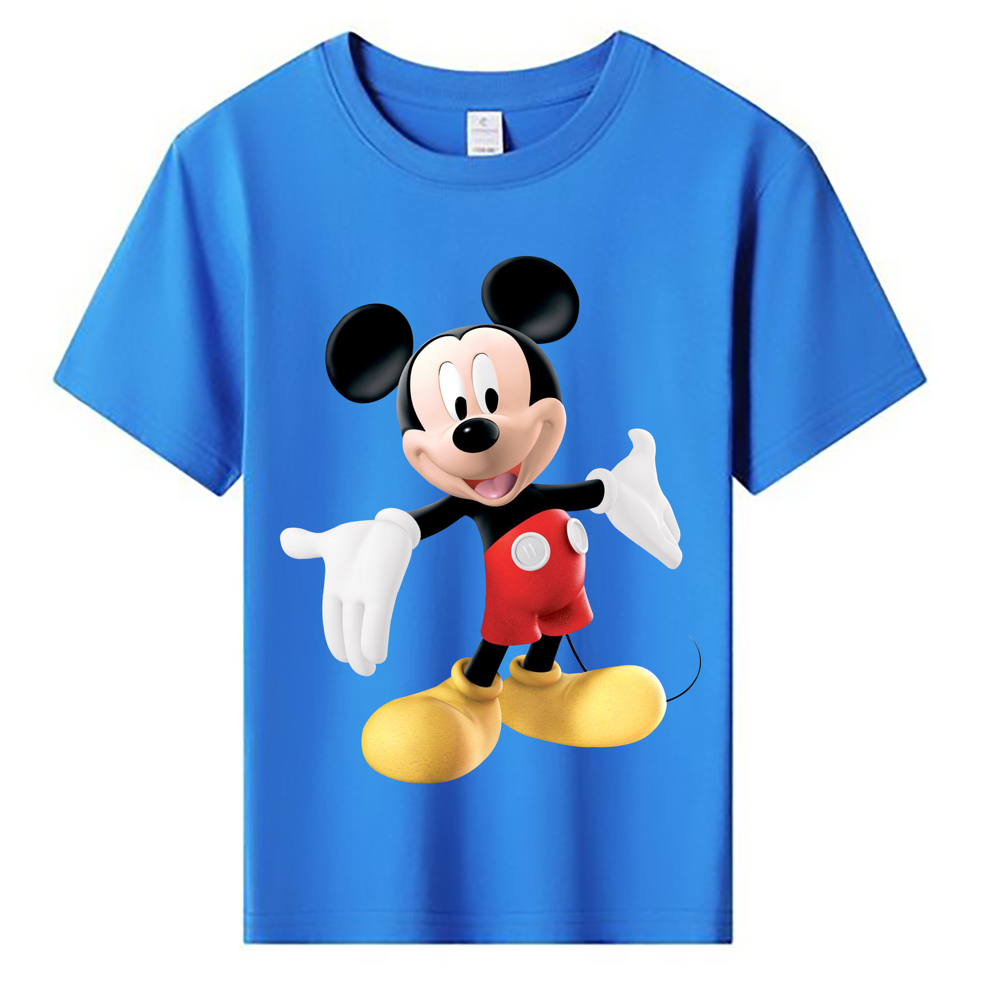 （画像用） ミッキーマウス Mickey Mouse 綿100％キッズTシャツ（フロントプリント）